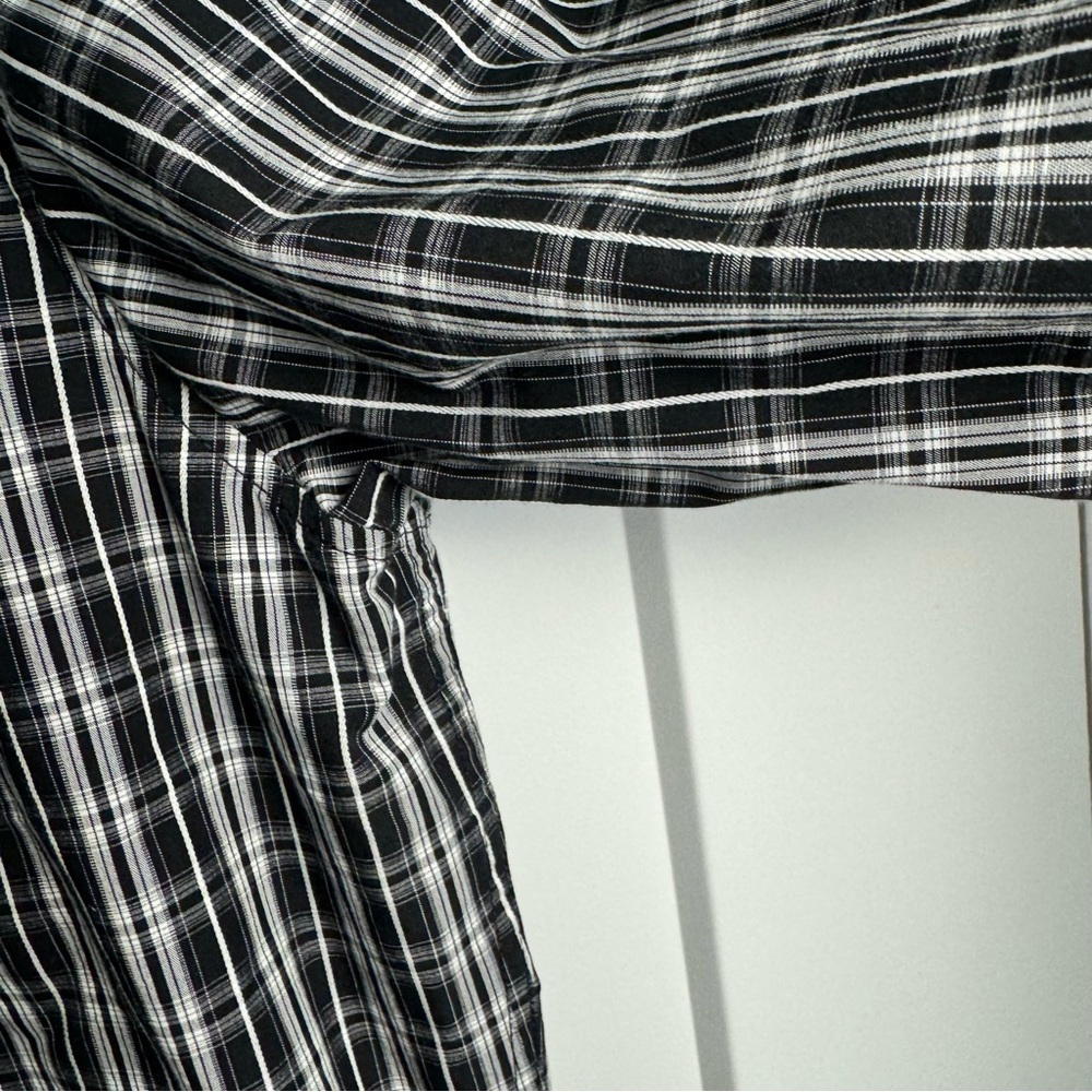 MEXX Men's Semi-Slim Fit Coupe Semi-Adjustee Button Up Shirt Black White Size L - Picture 4 of 9